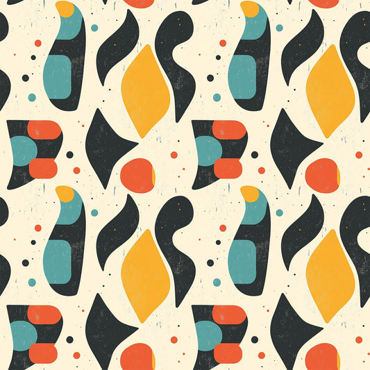 Modern Retro Geometric Pattern 9 Quilting Cotton Fabric