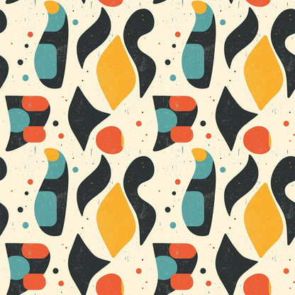 Modern Retro Geometric Pattern 9 Quilting Cotton Fabric