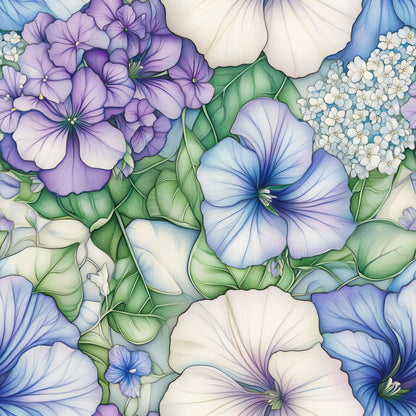 Periwinkle Garden Pattern 1 Minky Fabric
