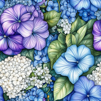 Periwinkle Garden Pattern 5 Minky Fabric