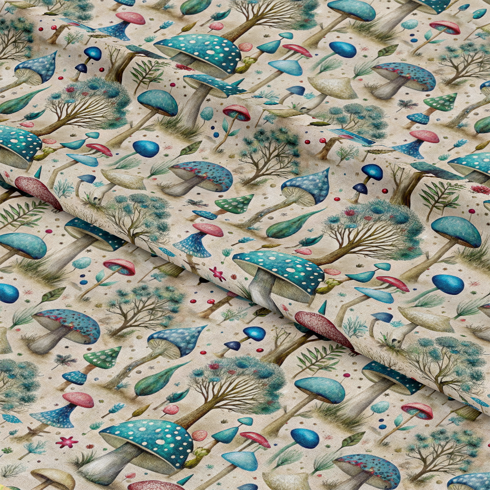 Mushroom Fairyland Pattern 12 Quilting Cotton Fabric