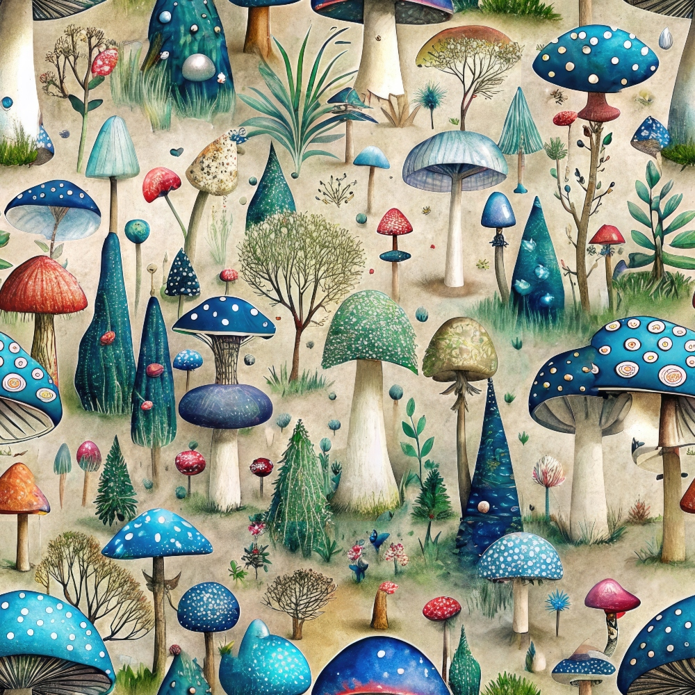 Toadstool Grove Pattern 1 Minky Fabric