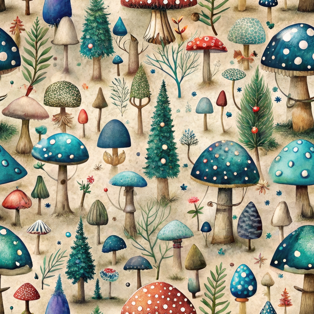 Toadstool Grove Pattern 2 Minky Fabric