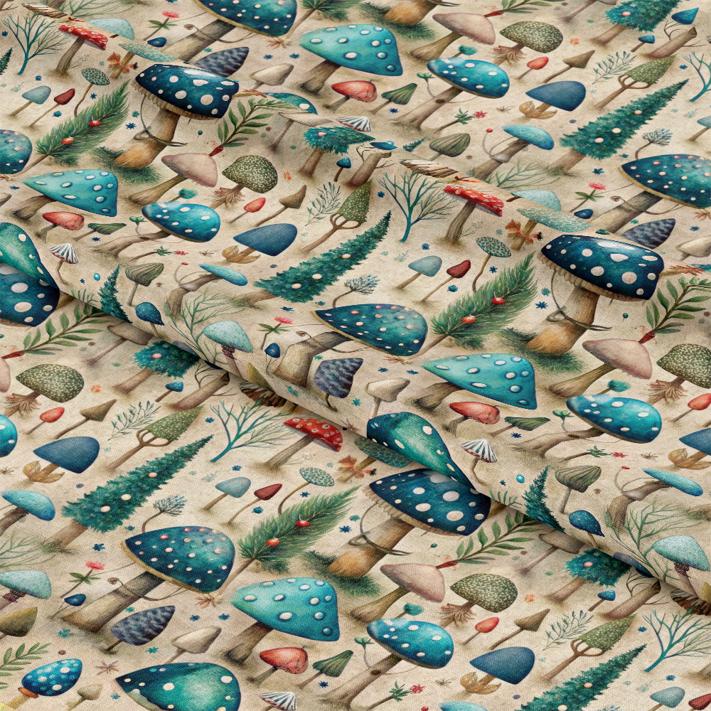 Mushroom Fairyland Pattern 2 Quilting Cotton Fabric