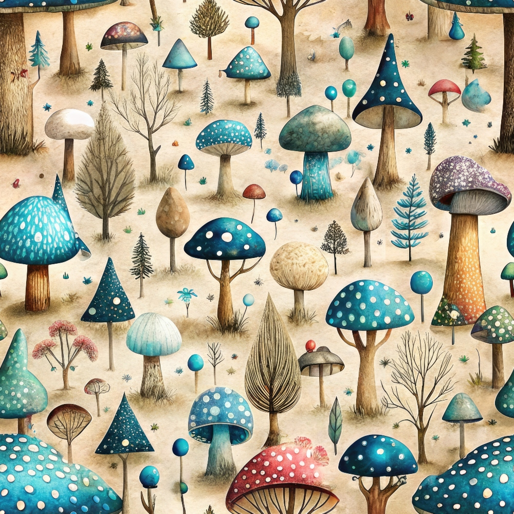 Toadstool Grove Pattern 3 Minky Fabric