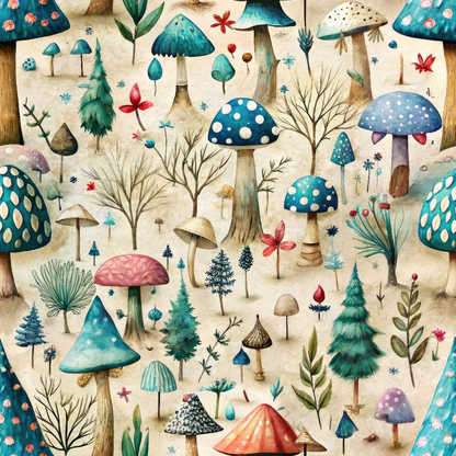 Toadstool Grove Pattern 4 Minky Fabric