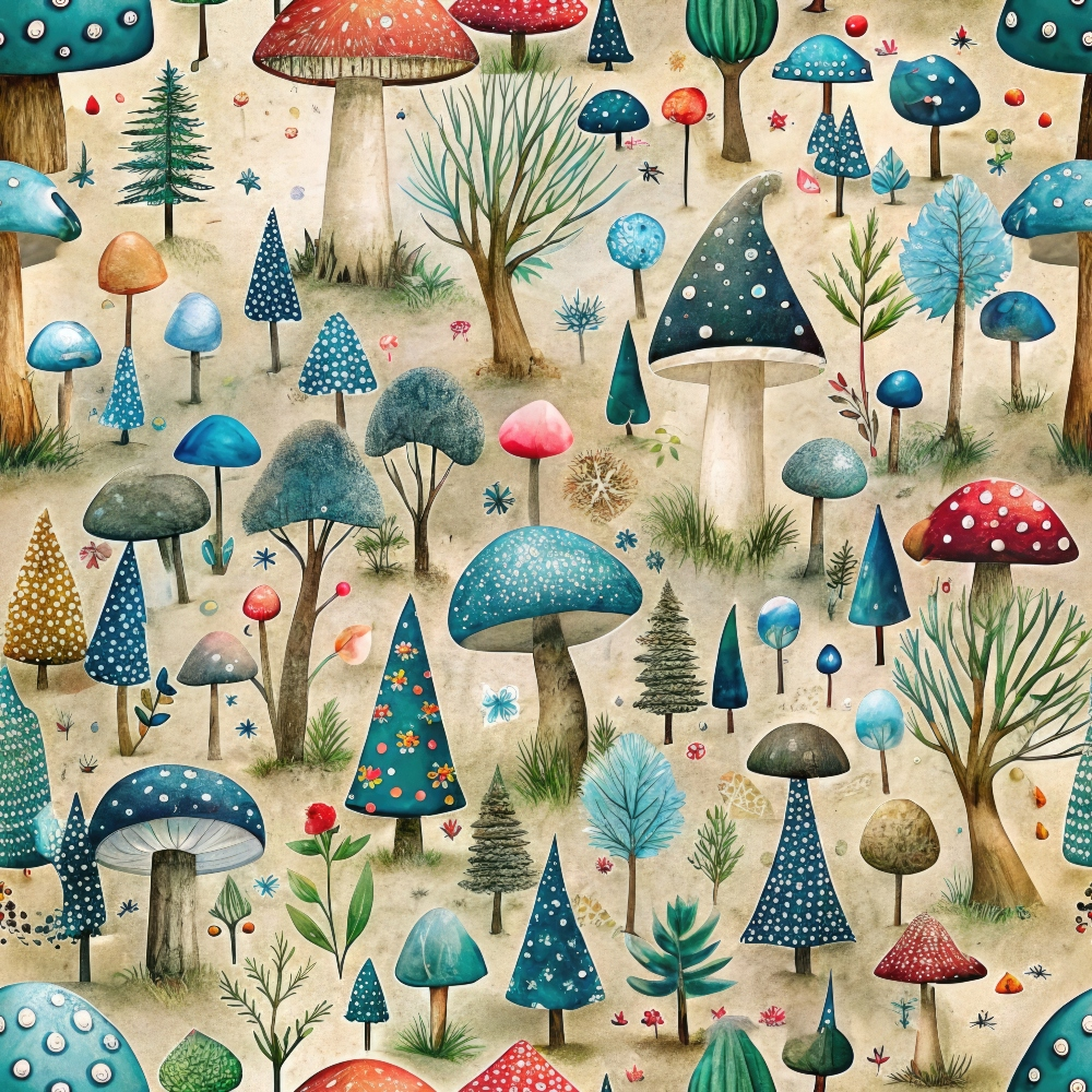 Toadstool Grove Pattern 8 Minky Fabric