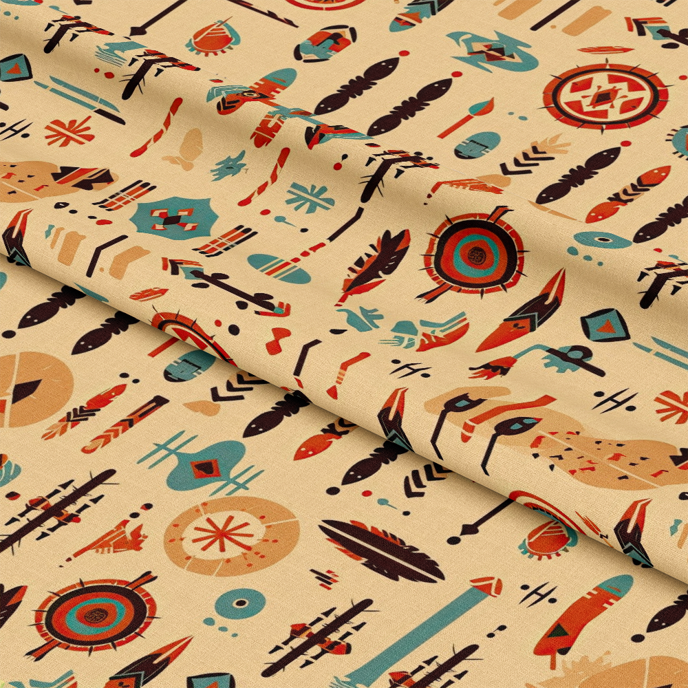 Native American Elements Pattern 4 Quilting Cotton Fabric