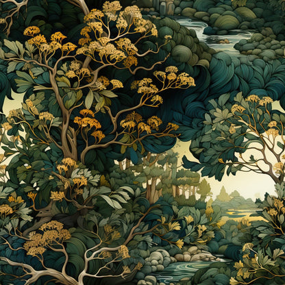 Gilded Woodland Pattern 10 Minky Fabric