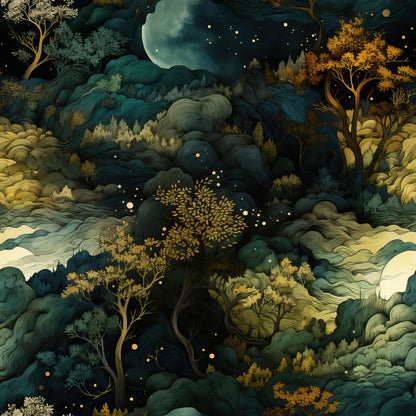 Gilded Woodland Pattern 1 Minky Fabric