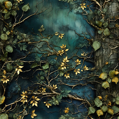 Gilded Woodland Pattern 3 Minky Fabric