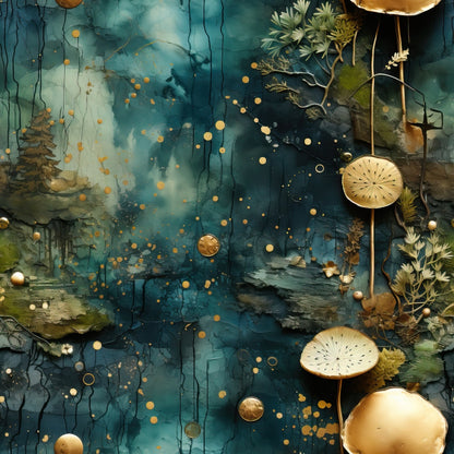 Gilded Woodland Pattern 5 Minky Fabric
