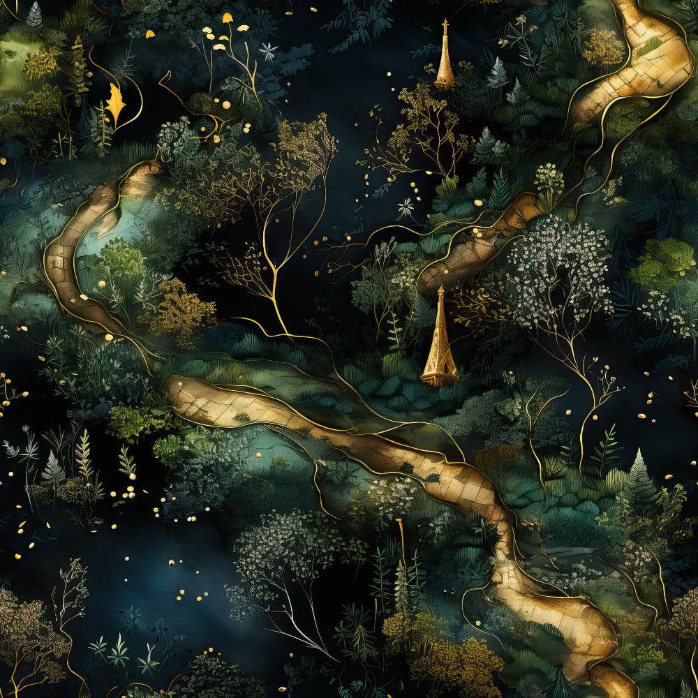 Gilded Woodland Pattern 8 Minky Fabric