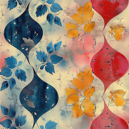Faded Foliage Pattern 11 Minky Fabric