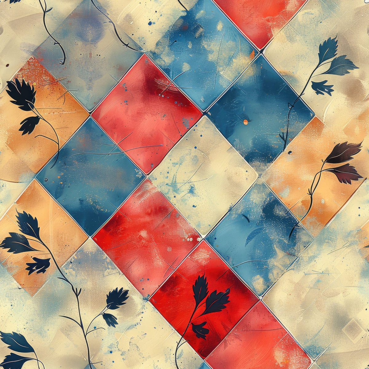 Faded Foliage Pattern 12 Minky Fabric