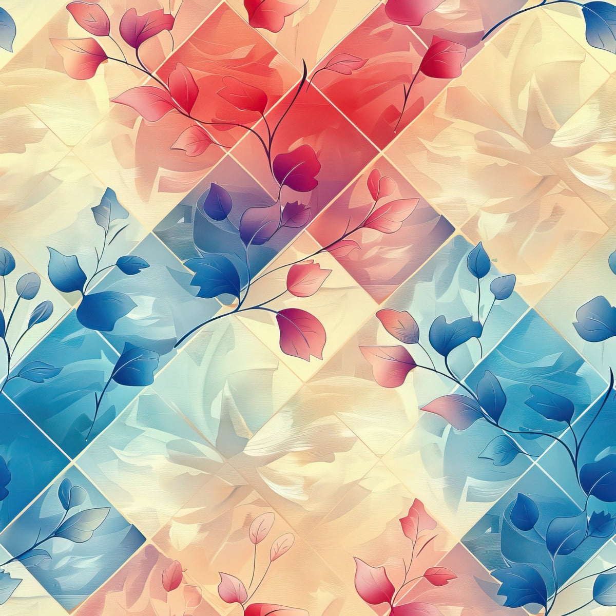 Faded Foliage Pattern 2 Minky Fabric