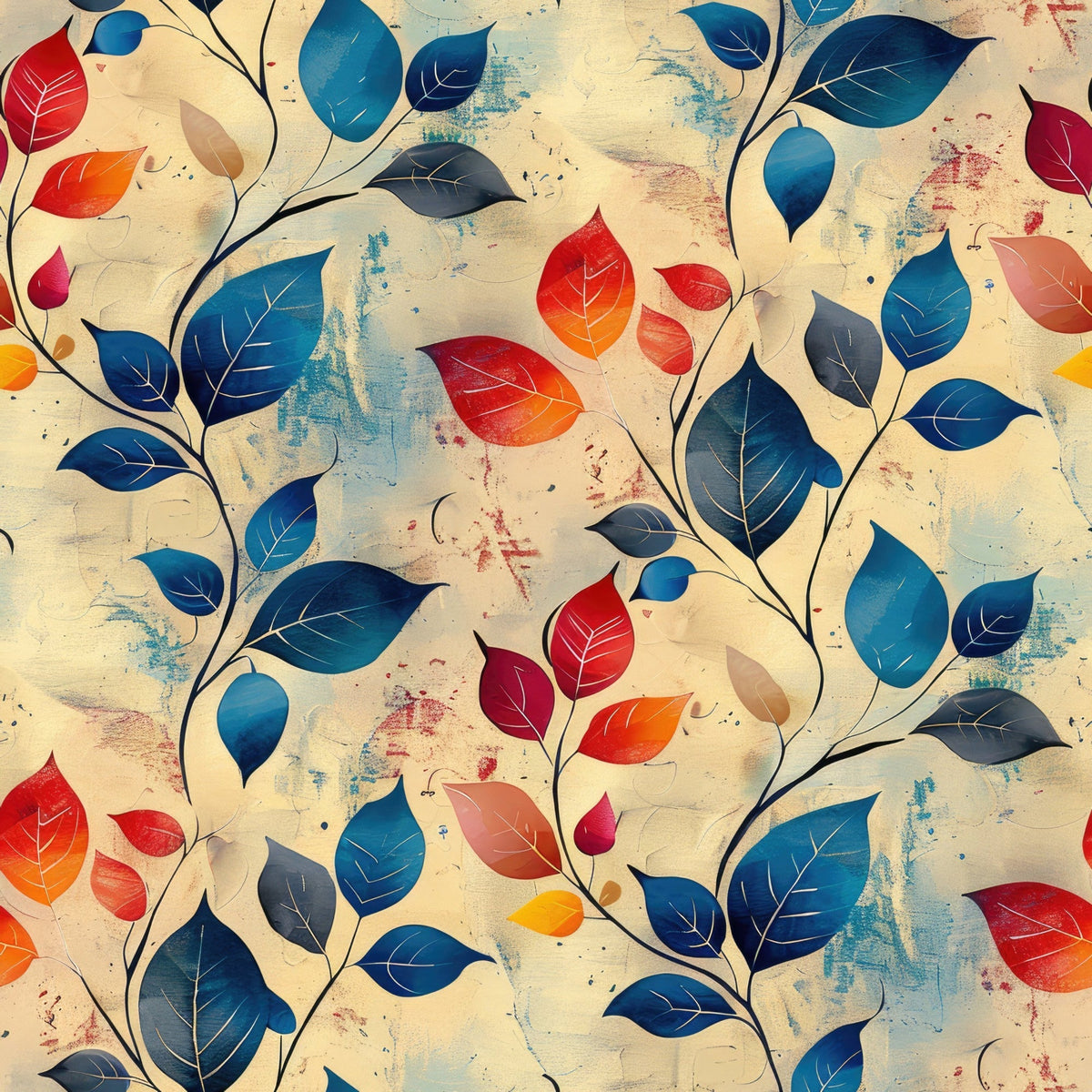 Faded Foliage Pattern 7 Minky Fabric