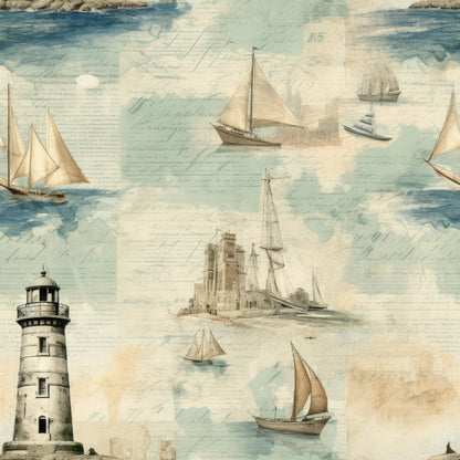 Vintage Voyage Pattern 7 Minky Fabric