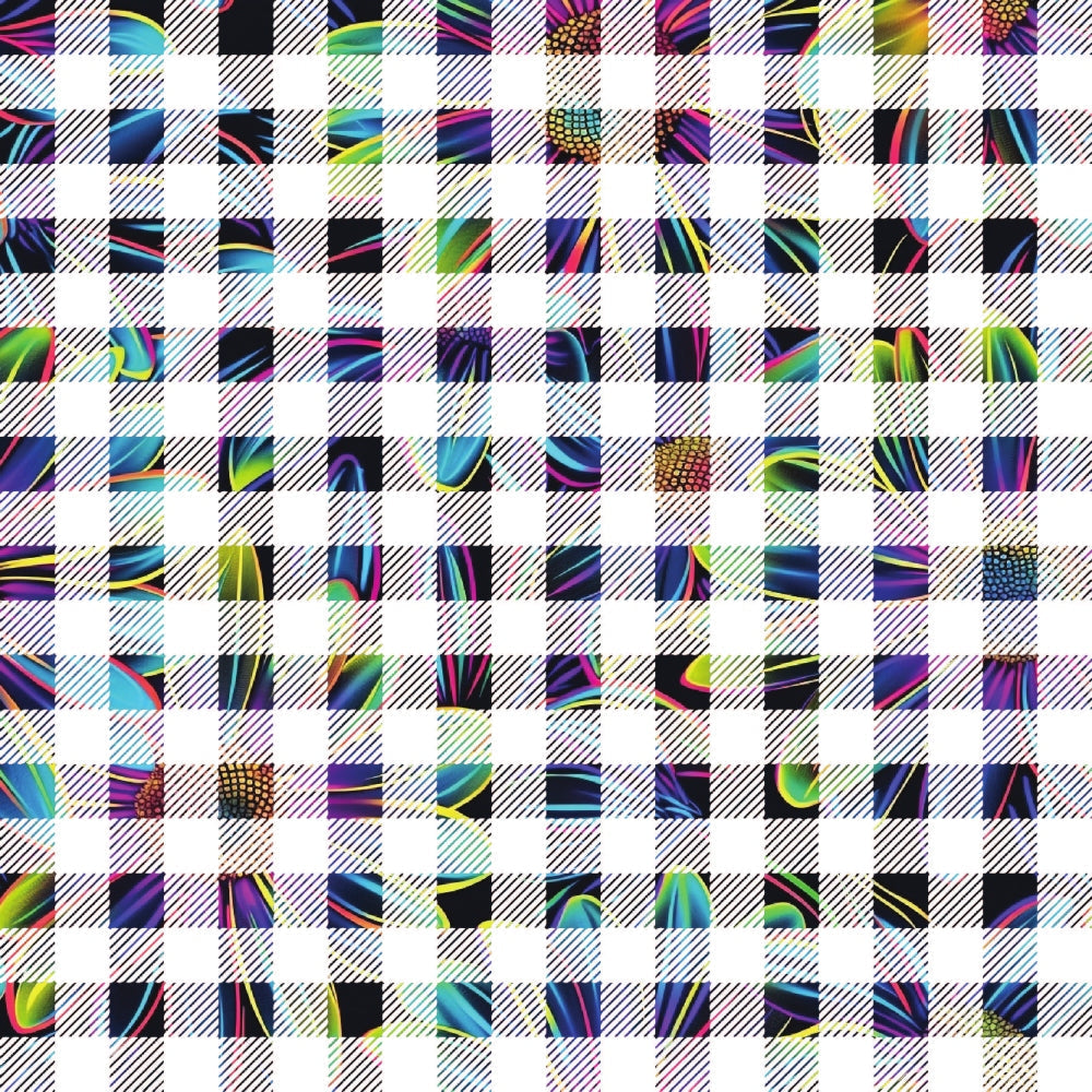 Neon Daisy Pattern 24 Minky Fabric