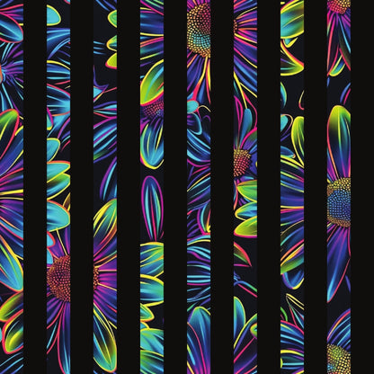 Neon Daisy Pattern 27 Minky Fabric