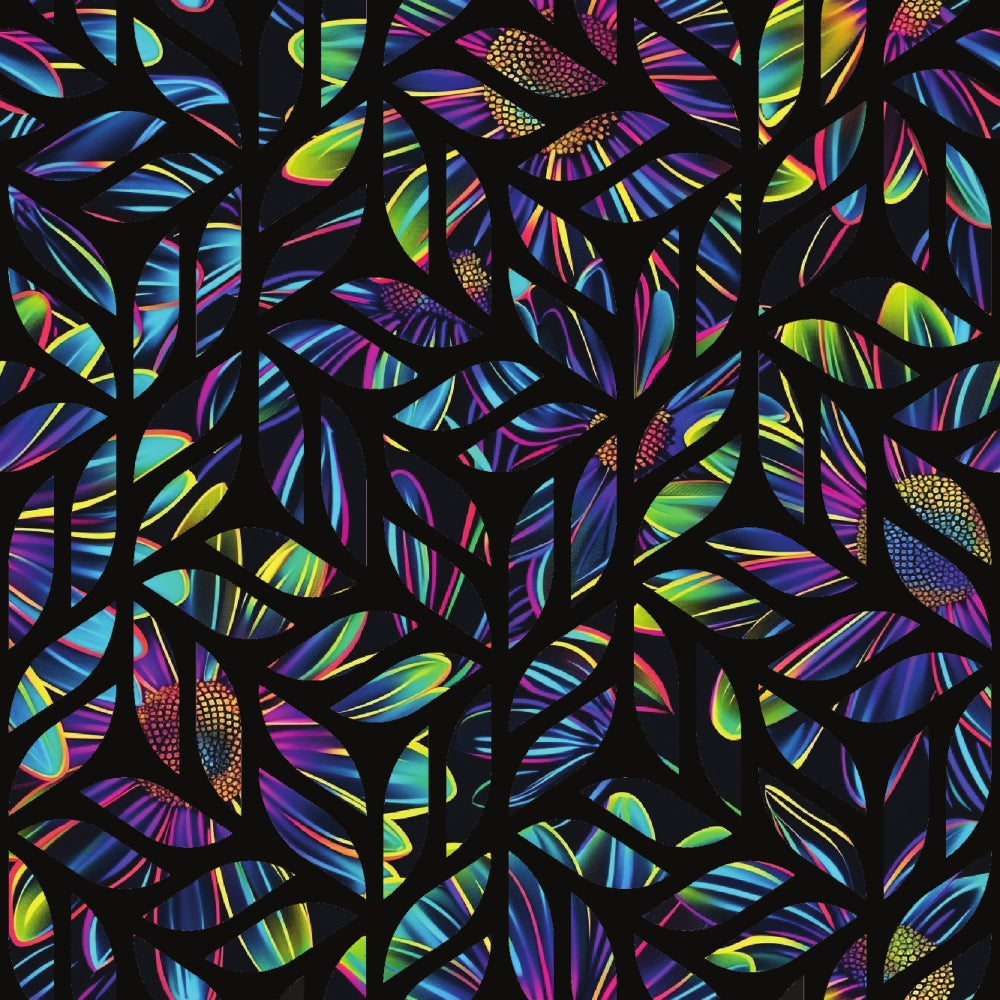 Neon Daisy Pattern 29 Minky Fabric