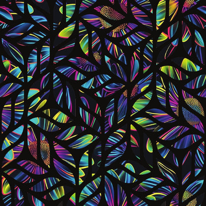 Neon Daisy Pattern 29 Minky Fabric