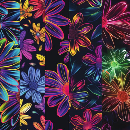Neon Daisy Pattern 31 Minky Fabric