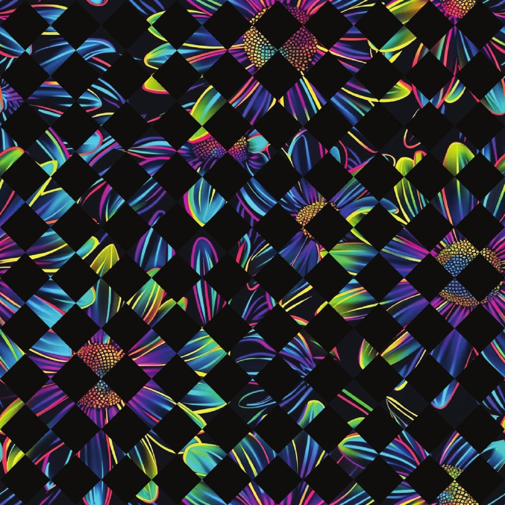 Neon Daisy Pattern 32 Minky Fabric