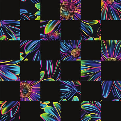 Neon Daisy Pattern 34 Minky Fabric
