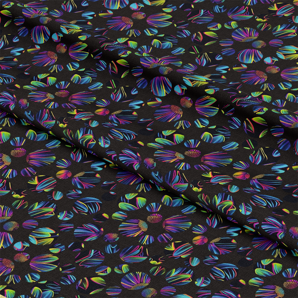 Neon Daisy Pattern 36 Quilting Cotton Fabric