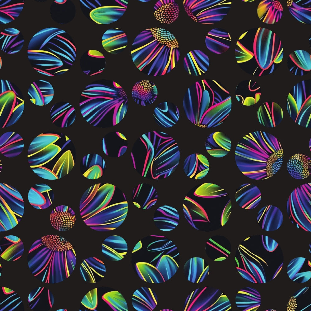 Neon Daisy Pattern 36 Minky Fabric