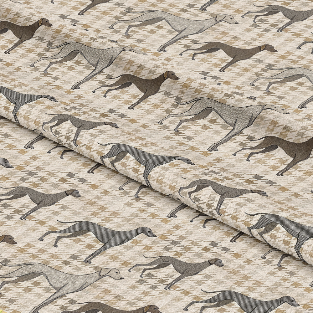 Neutral Houndstooth Pattern 2 Quilting Cotton Fabric
