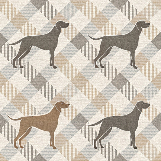 Neutral Houndstooth Pattern 3 Quilting Cotton Fabric