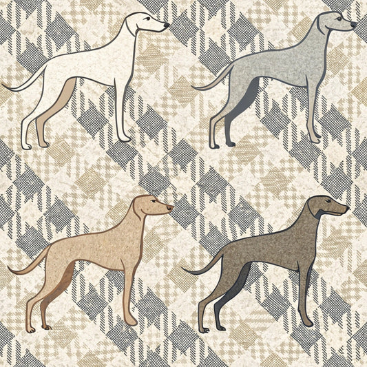Neutral Houndstooth Pattern 5 Quilting Cotton Fabric