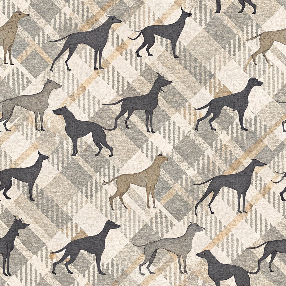 Greyhound Tweed Pattern 6 Minky Fabric