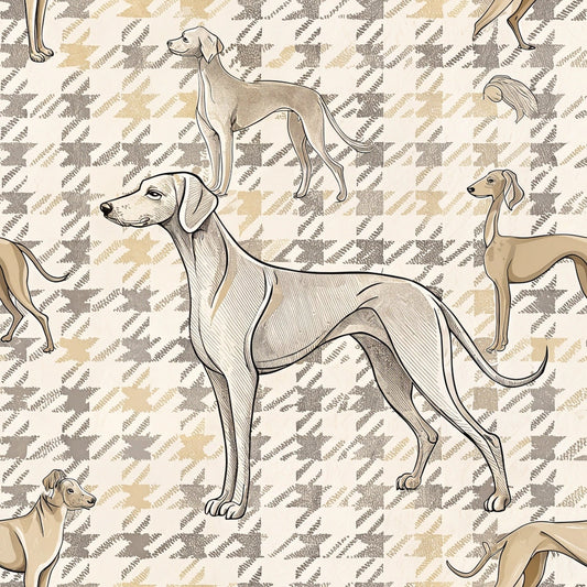 Neutral Houndstooth Pattern 7 Quilting Cotton Fabric