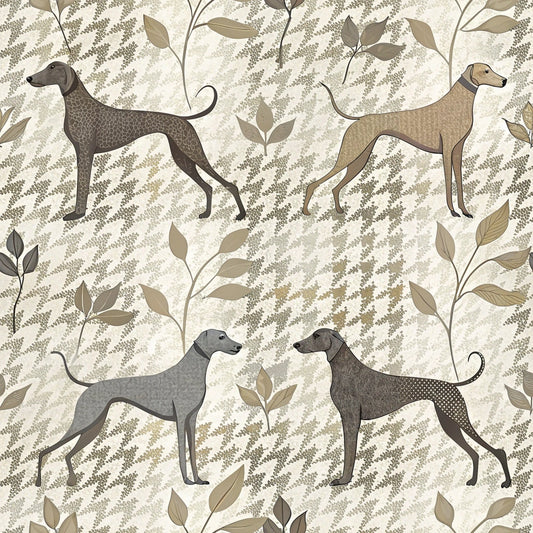 Neutral Houndstooth Pattern 8 Quilting Cotton Fabric