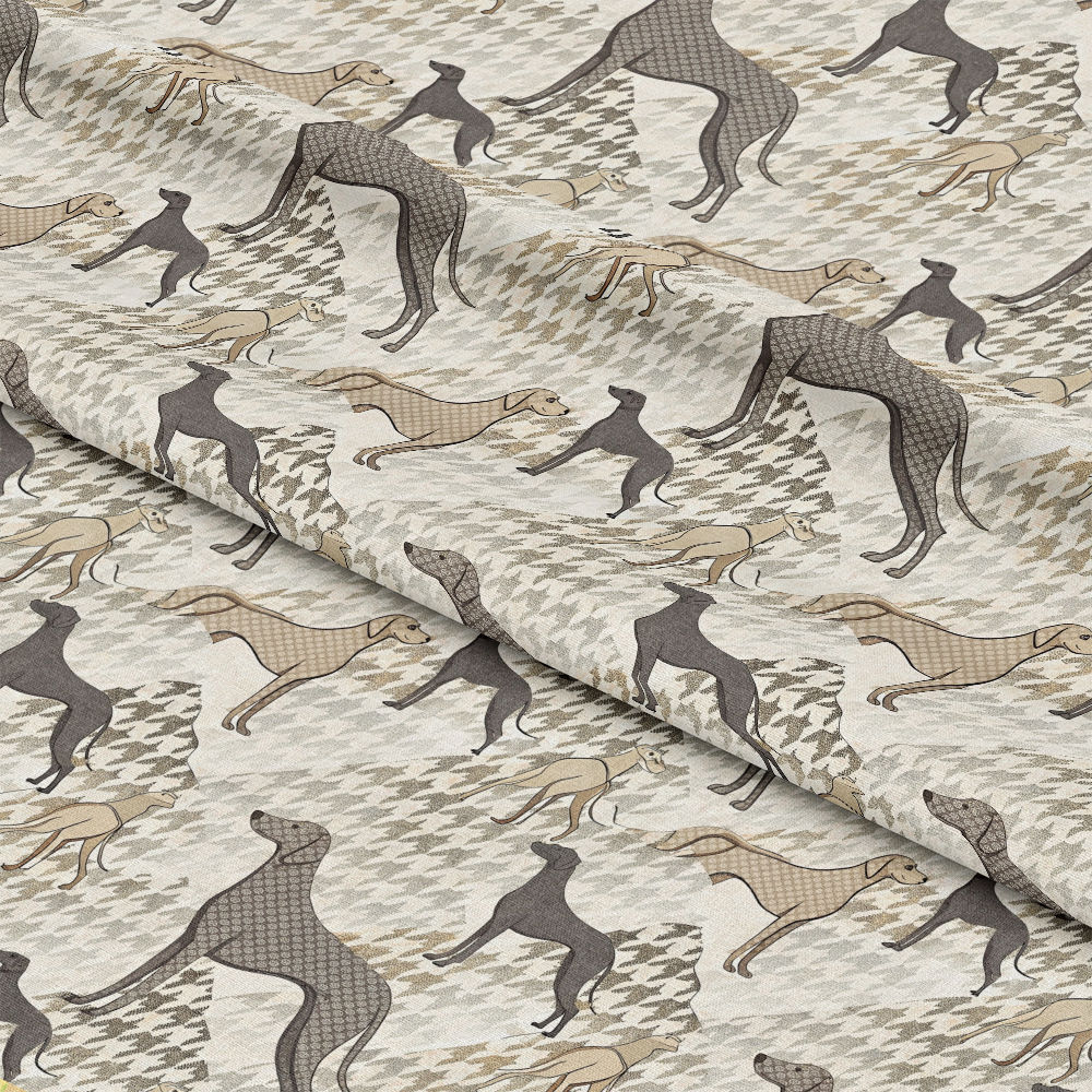 Neutral Houndstooth Pattern 9 Quilting Cotton Fabric