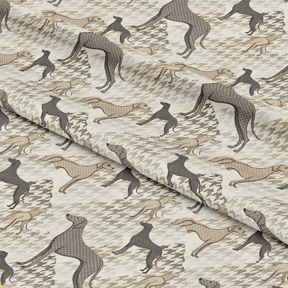 Neutral Houndstooth Pattern 9 Quilting Cotton Fabric