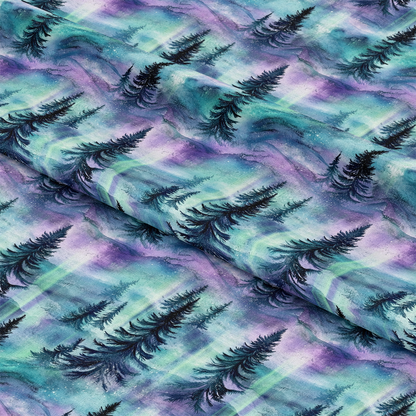 Northern Lights Forest Pattern 20 Quilting Cotton Fabric