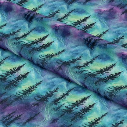 Northern Lights Forest Pattern 21 Quilting Cotton Fabric