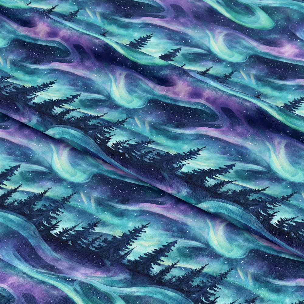 Northern Lights Forest Pattern 24 Quilting Cotton Fabric