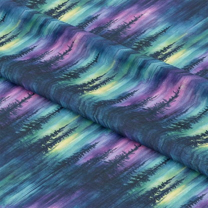 Northern Lights Forest Pattern 25 Quilting Cotton Fabric