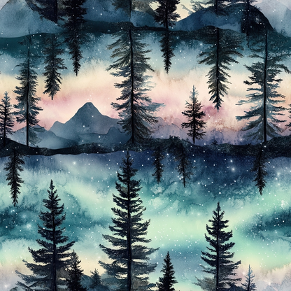 Aurora Pines Pattern 2 Minky Fabric