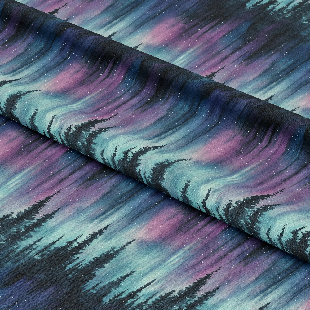 Northern Lights Forest Pattern 8 Quilting Cotton Fabric