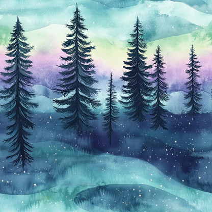 Aurora Pines Pattern 9 Minky Fabric