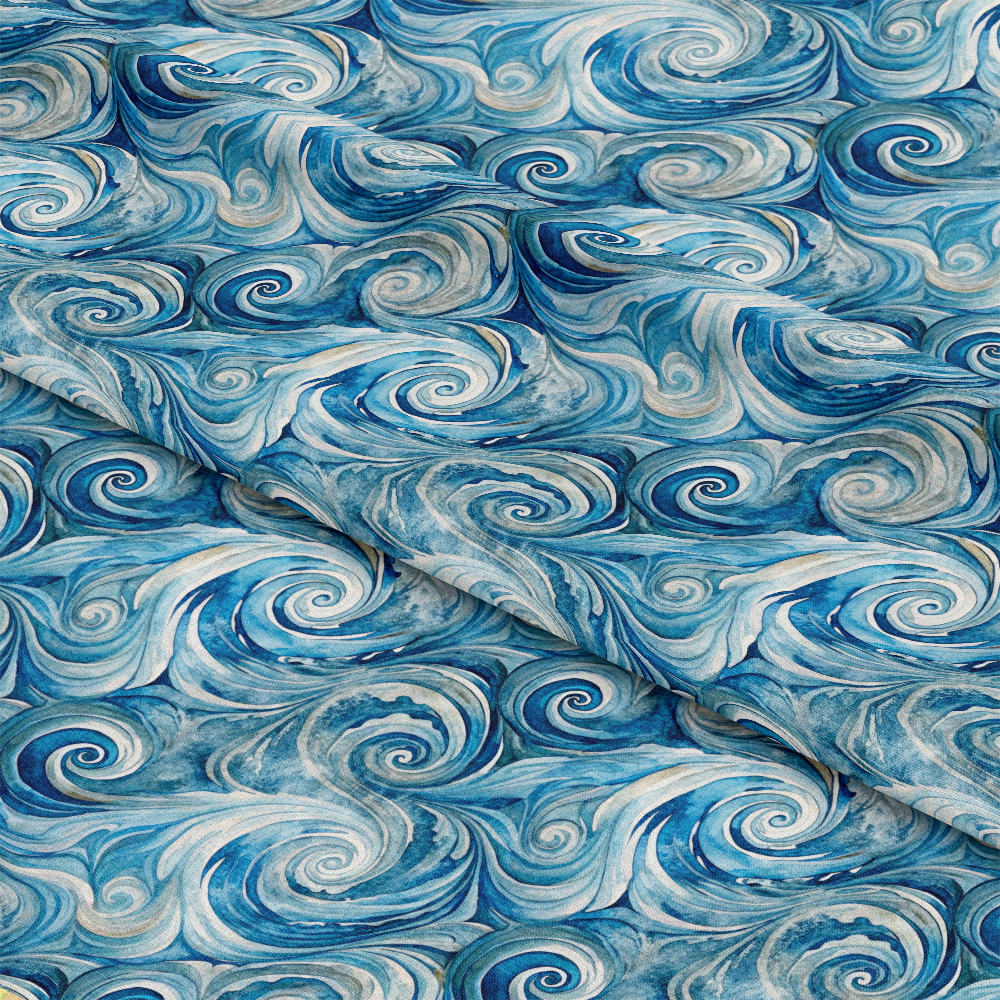 Ocean Swirls Pattern 10 Quilting Cotton Fabric