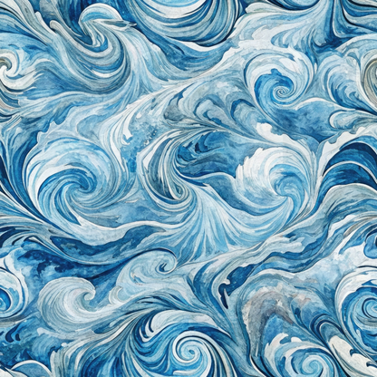 Watercolor Waves Pattern 11 Minky Fabric