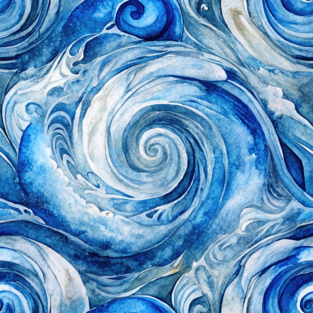 Watercolor Waves Pattern 12 Minky Fabric