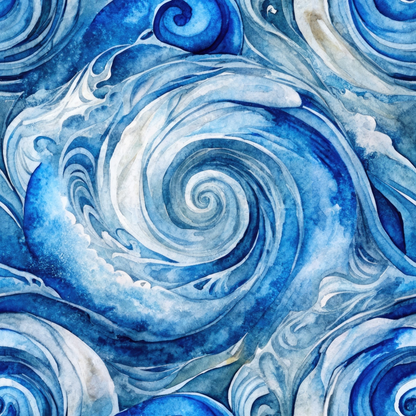 Watercolor Waves Pattern 12 Minky Fabric